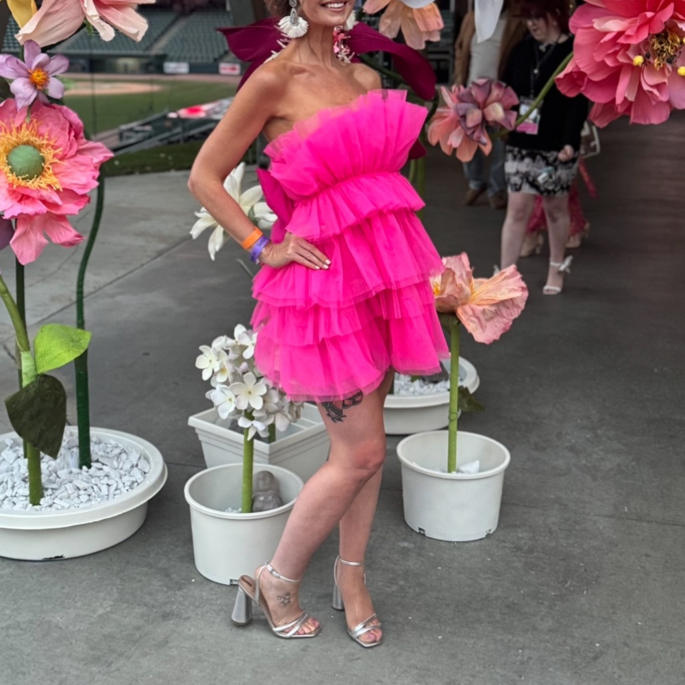 Pink tulle party dress